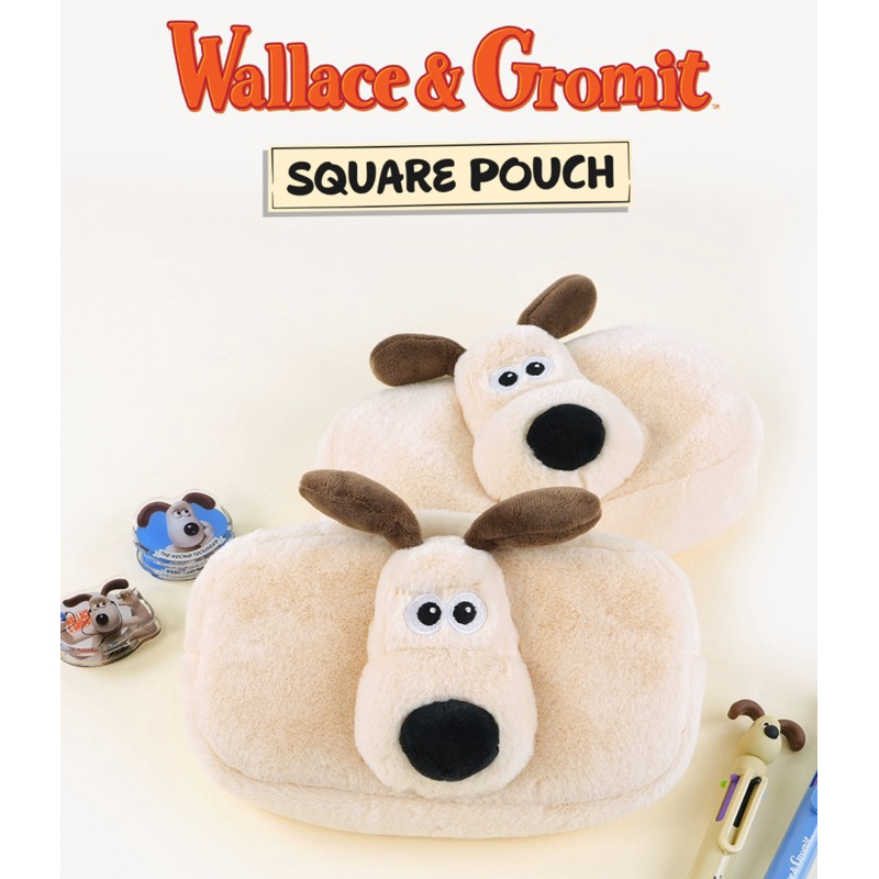 giya shop韓國正版酷狗寶貝Wallace and Gromit掌門狗絨毛筆袋