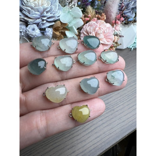 《pei nung私藏翡翠》天然翡翠.925銀愛心萬用臺.雙耳臺.配飾.DIY手串.項鍊手鍊