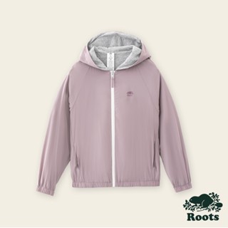 Roots女裝-舒適生活系列 海狸LOGO 雙面穿連帽外套