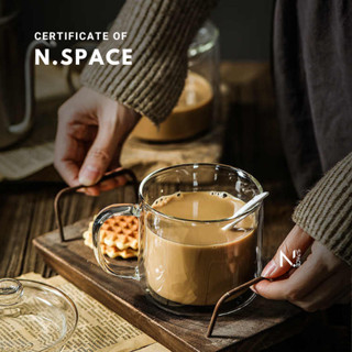 【N.SPACE】穹頂雙層杯 500ML大容量 雙層玻璃杯 隔熱防燙 咖啡專用玻璃杯 雙層杯 防燙玻璃杯 咖啡杯