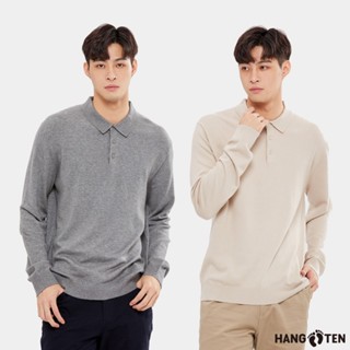 【Hang Ten】男裝-喀什米爾Cashmere混紡POLO領毛衣(多色選)