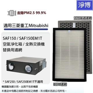 適用Mitsubishi三菱重工SAF150/SAF150EM1T空氣淨化箱/全熱交換機HEPA+活性碳濾網濾芯