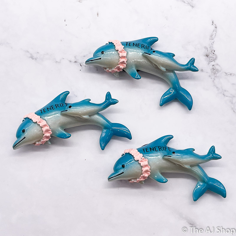 【AJ】海洋 花圈海豚 特內里費島 poly磁鐵 樹脂冰箱貼 // 立體 仿真 居家裝飾 創意家居擺飾 時尚伴手禮