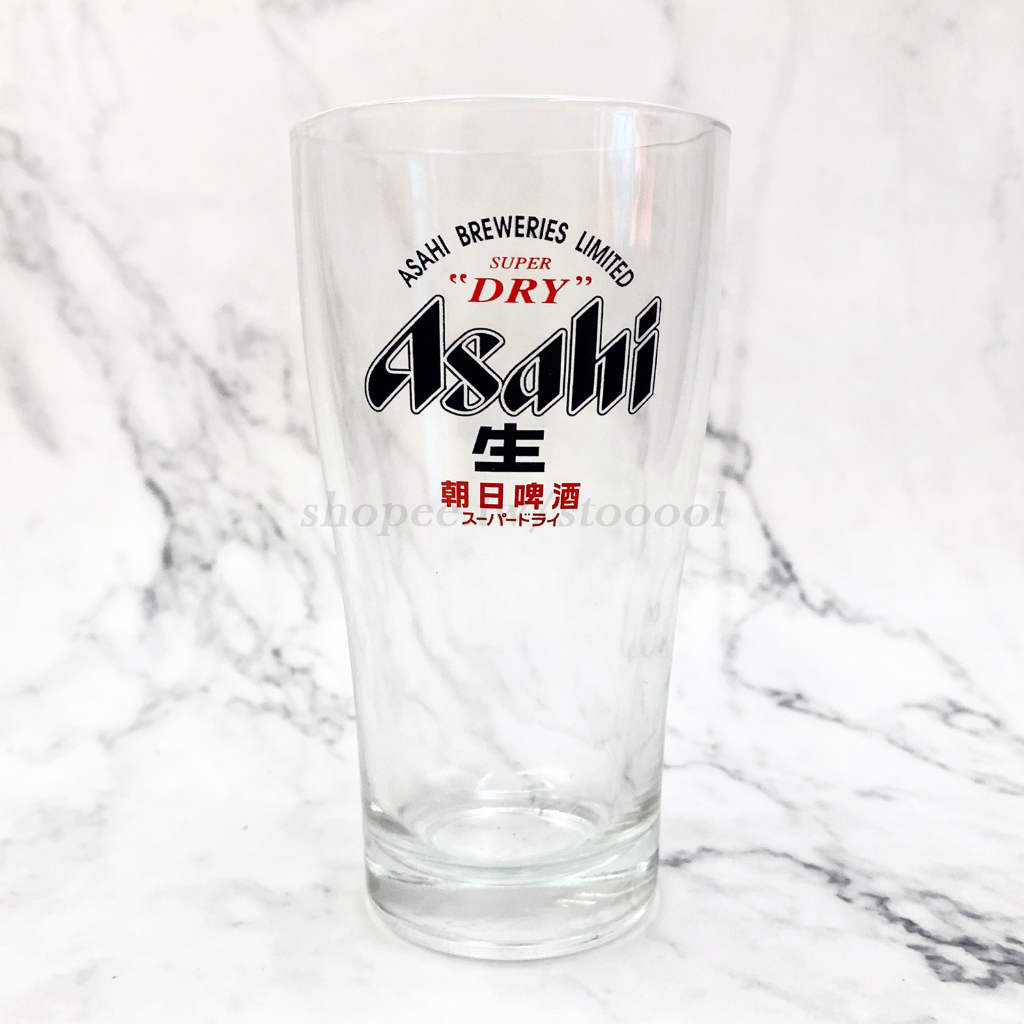 【全新 ASAHI 玻璃杯 1入 無盒】朝日 經典 LOGO 啤酒杯 水杯 飲料杯 日式 杯子 收藏 紀念品 送禮