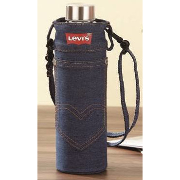 Levi's 瓶袋組 Levis 專屬造型牛仔布杯袋 600cc 隨手玻璃瓶 限量紀念 SUS304不鏽鋼