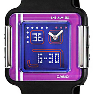 [專業模型] 潮錶 [CASIO LCF-21] 卡西歐數字電子[紫色面]鬧鈴/倒數計時/整點報時[全新品]中性/時尚錶