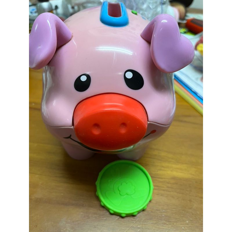 費雪舊版小豬學習撲滿只有一顆錢幣
