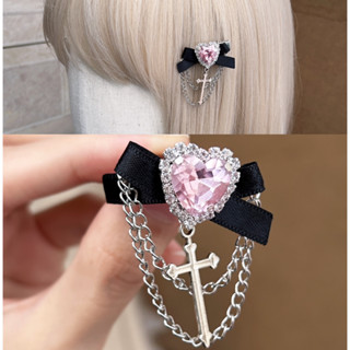 現貨在臺 貓熊繽雰 蝴蝶結銀色十字架吸血鬼黑粉緞帶小戒指 LOLITA地雷系量產型日系復古水鑽暗黑萬聖節裝扮Gothic