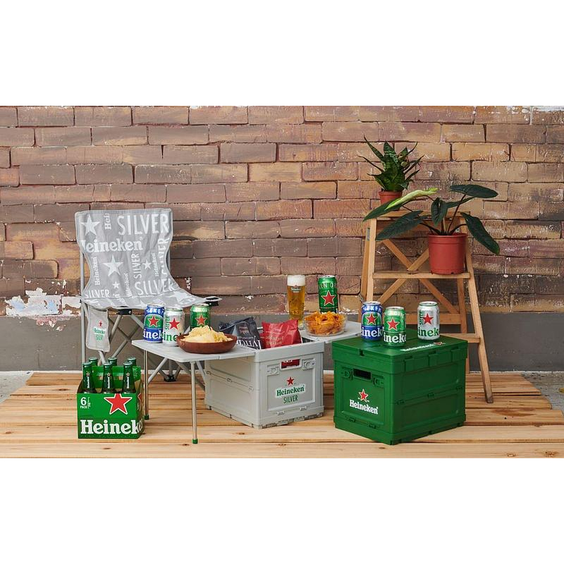 【DT小舖】正版 Heineken 海尼根 x 7-11 星潮露營椅 百變桌板折疊箱 (台灣現貨)