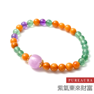 【Pureaura ® 純粹水晶寶石】紫氣東來財富手珠