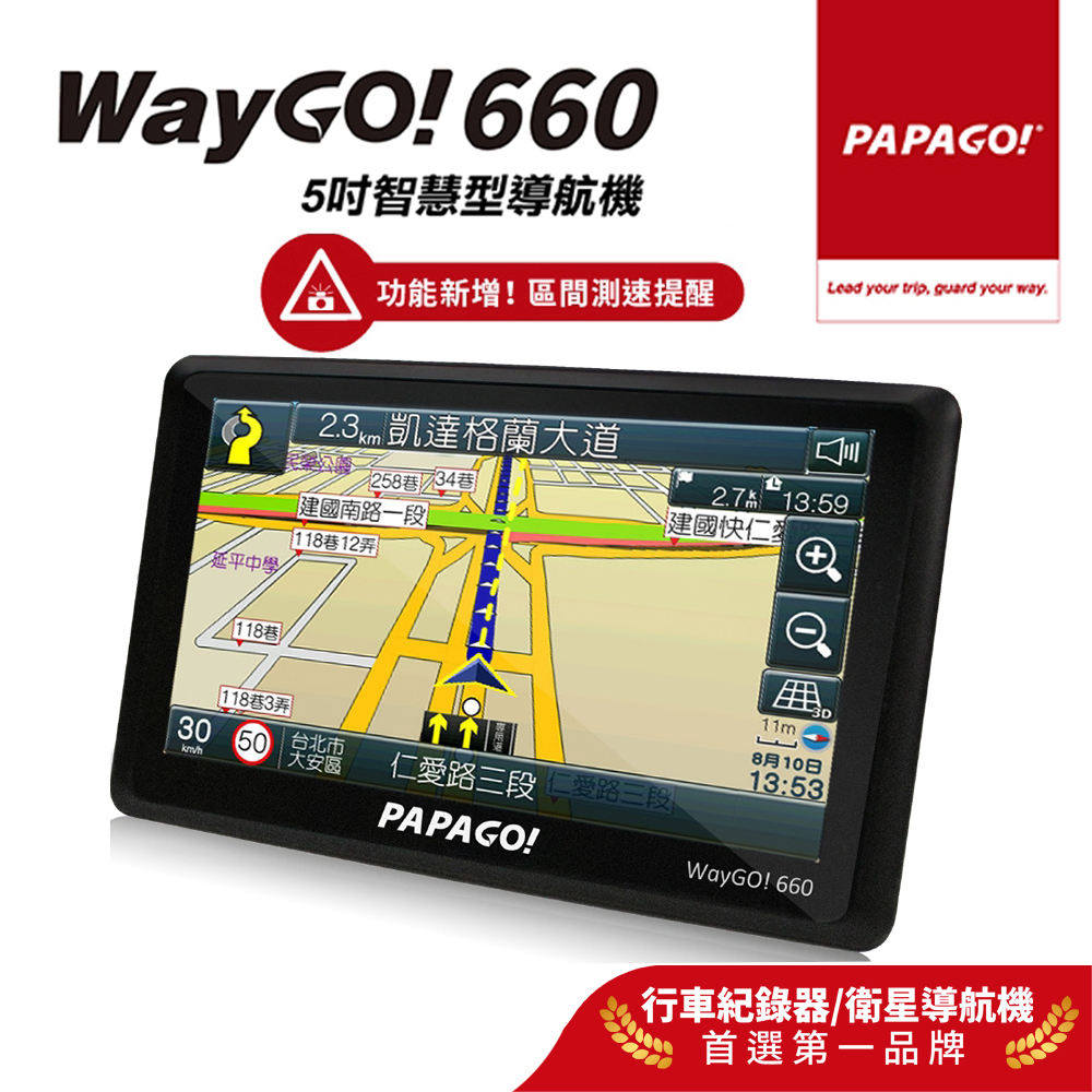 PAPAGO! WayGo 660 5吋 智慧型 區間測速 衛星導航機 最新科技執法