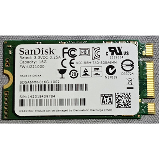 [二手良品] SanDisk 16GB SSD M.2 SATA (SDSA6MM-016G-1002)