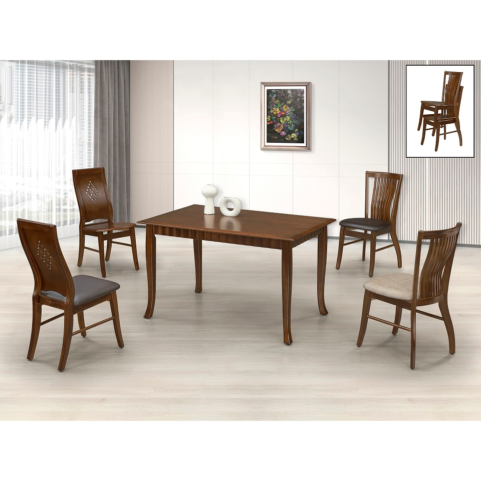 【全台傢俱】GD-23 新歐式 長方實木餐桌 實木餐椅 傢俱工廠特賣 批發價優惠