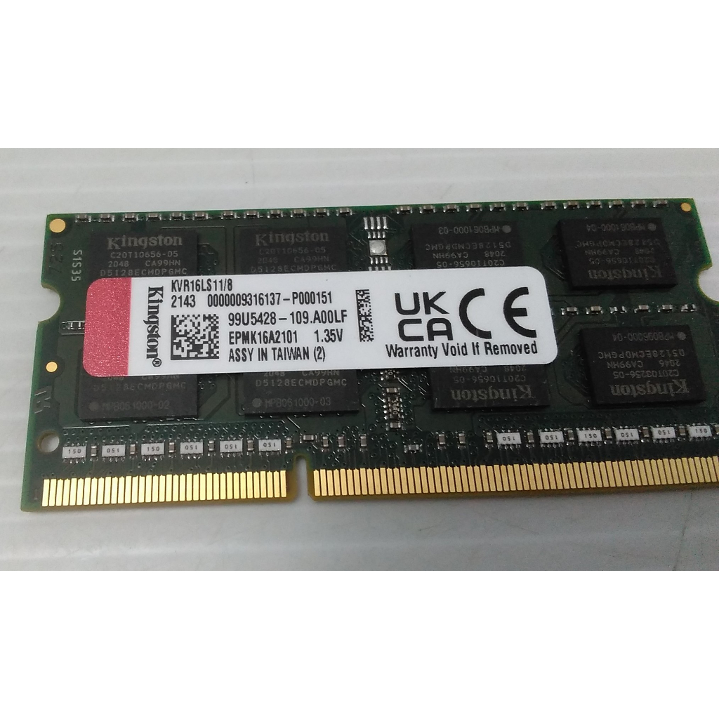 良品 大廠 金士頓 Kingston 筆電 DDR3L 8G 8GB 筆記型電腦 NB 記憶體 RAM DDR3 PC