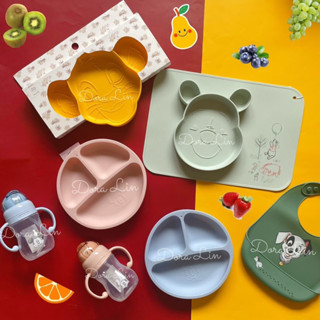 現貨✨英國🇬🇧 Disney 獅子王 simba 小熊維尼winnie副食品 矽膠餐盤 雙耳吸管杯 米奇 米妮 水壺