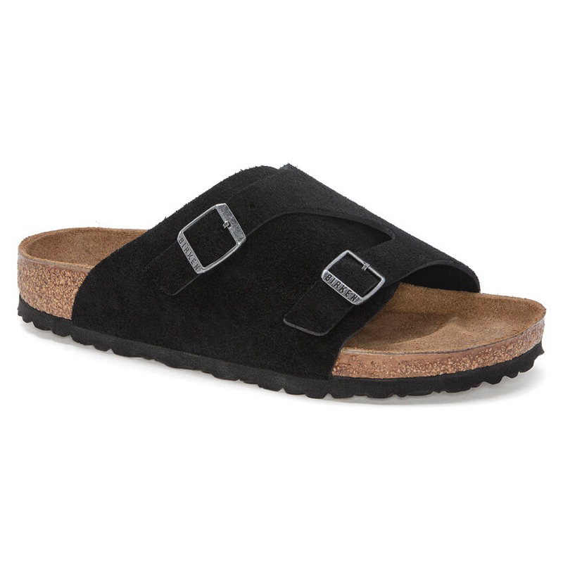 ［近全新正品］勃肯 BIRKENSTOCK ZURICH 蘇黎世 黑色麂皮拖鞋 41號