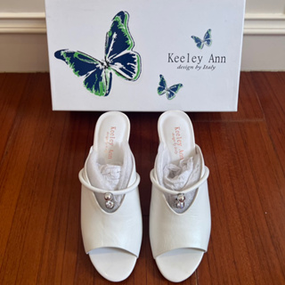 【全新】Keeley Ann優雅彩鑽羊皮高跟涼鞋