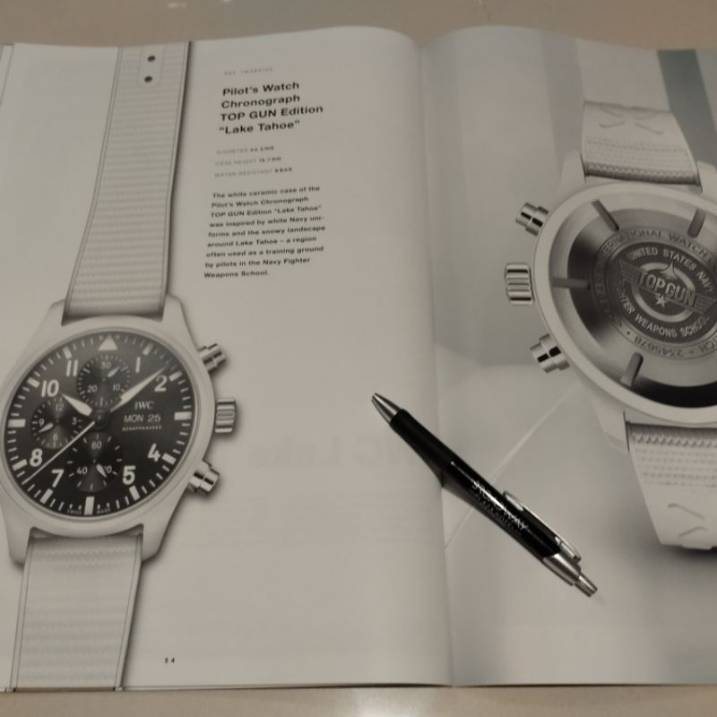 瑞士印刷 IWC 大尺寸 型錄 目錄 全彩75頁 飛行員 TOP GUN 萬年曆 腕錶 沙漠 陶瓷 計時 mojave