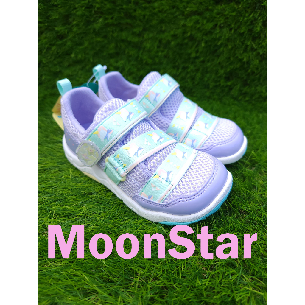 *十隻爪子童鞋*日本月星Moonstar機能童鞋Carrot系列紫色可愛彩紅馬寬楦公園玩耍防潑水速乾運動鞋 休閒鞋