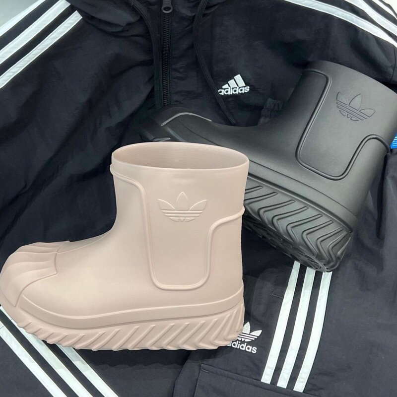 ［poco韓國代購］ADIDAS ADIFOM SUPERSTAR BOOT W 雨鞋 黑色 奶茶色 粉色 增高 厚底