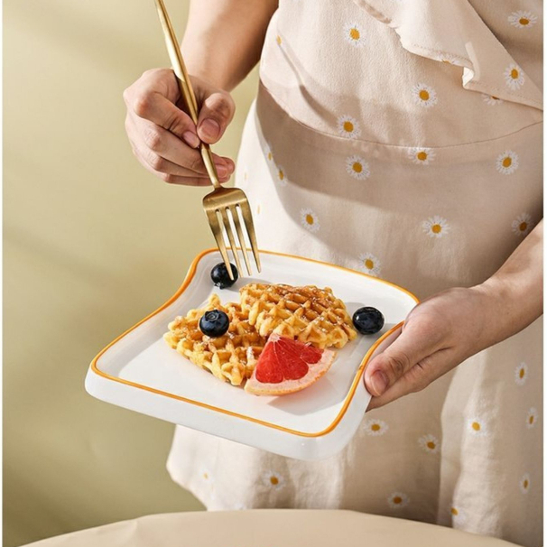 ❤川島❤餐盤 陶瓷盤 吐司盤 麵包盤 烘焙盤 西餐盤 盤子 早餐盤 造型盤  家用盤 小吃碟