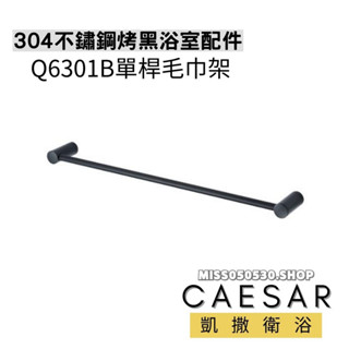 Caesar 凱撒衛浴 Q6301B 烤漆黑 不鏽鋼 304不鏽鋼 毛巾架 單桿 單桿毛巾架 浴室毛巾架