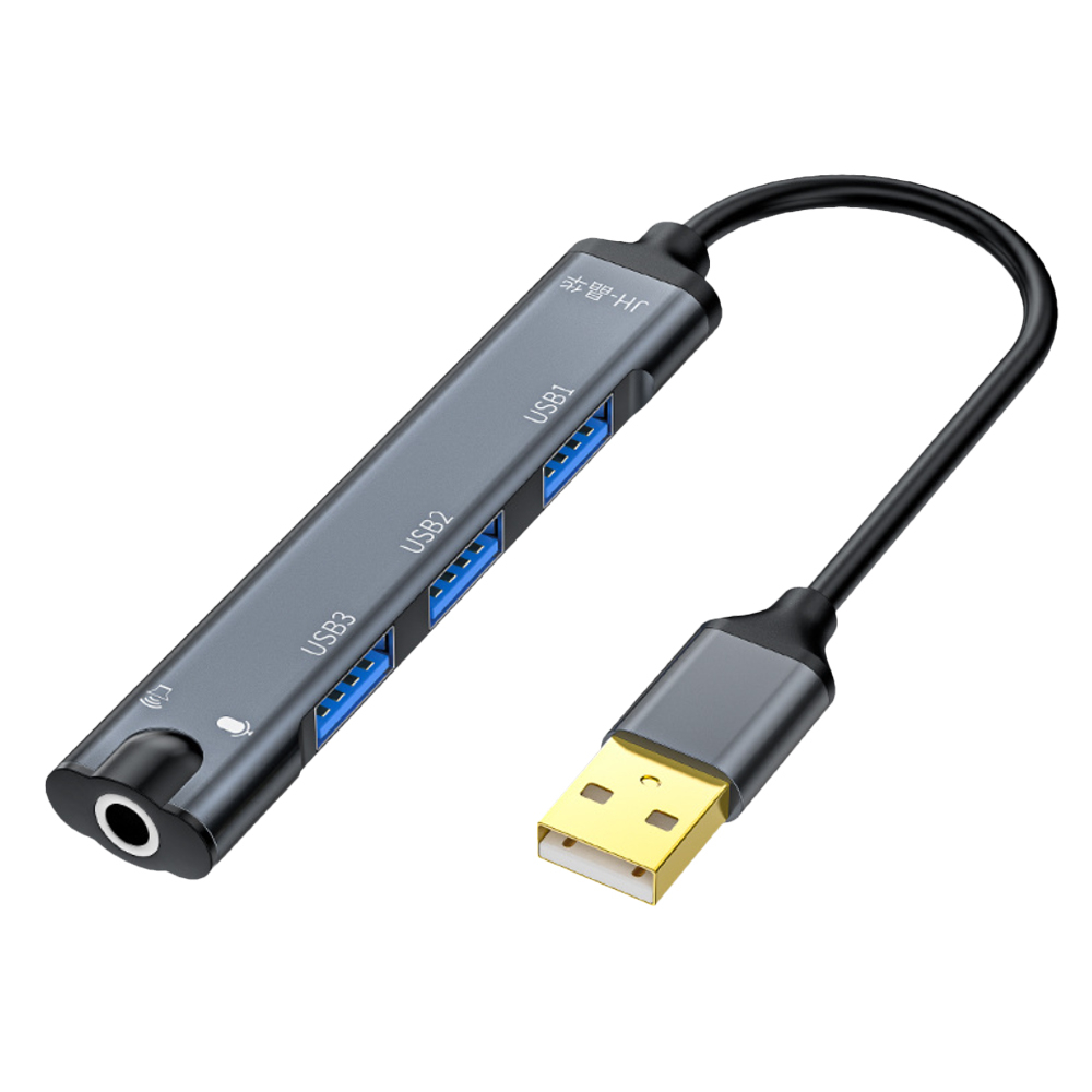 台灣現貨 3.5mm音頻孔+USB2.0多功能轉換器 音效卡 3孔USB2.0 HUB 集線器