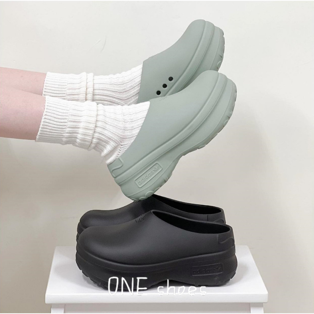 O-s Adidas AdiFom Stan Smith Mule 穆勒鞋 增高 廚師鞋 黑色 奶茶 IE7052