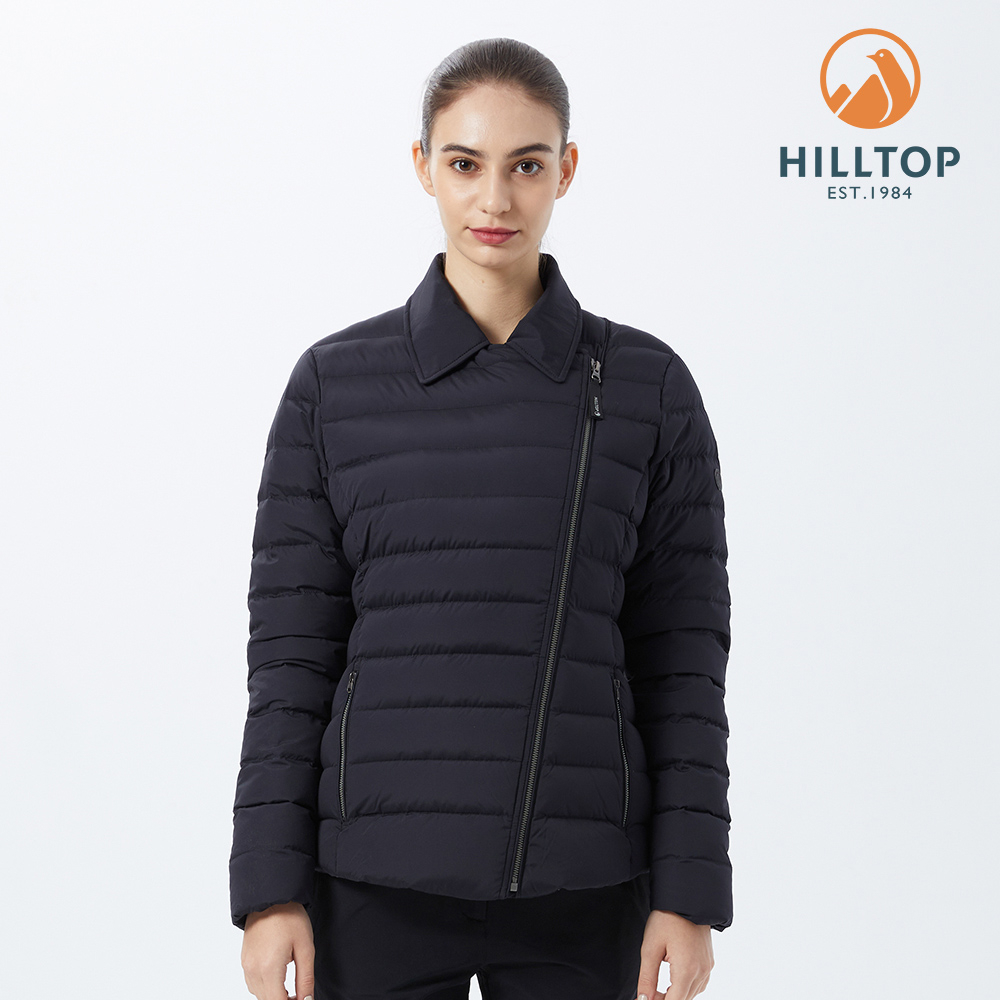 【HILLTOP山頂鳥】Weather-proof 女款斜開襟超潑水保暖蓄熱外套 黑｜PF22XF14ECA0