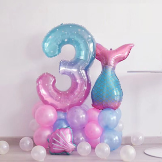 ins夢幻星空大號數字鋁膜氣球兒童寶寶週歲生日派對佈置裝飾 生日佈置 週歲佈置 生日套組【果果】