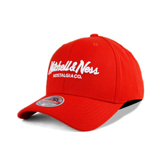【Mitchell & Ness】MN 經典排字 活力紅 老帽 有彈性 可調式 街頭 潮流【ANGEL NEW ERA】