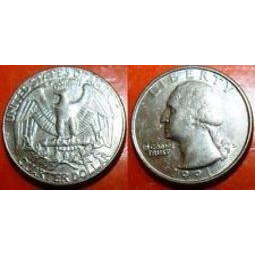 【全球硬幣】美國USA 25分,1/4元,1991年 QUARTER DOLLAR 華盛頓總統