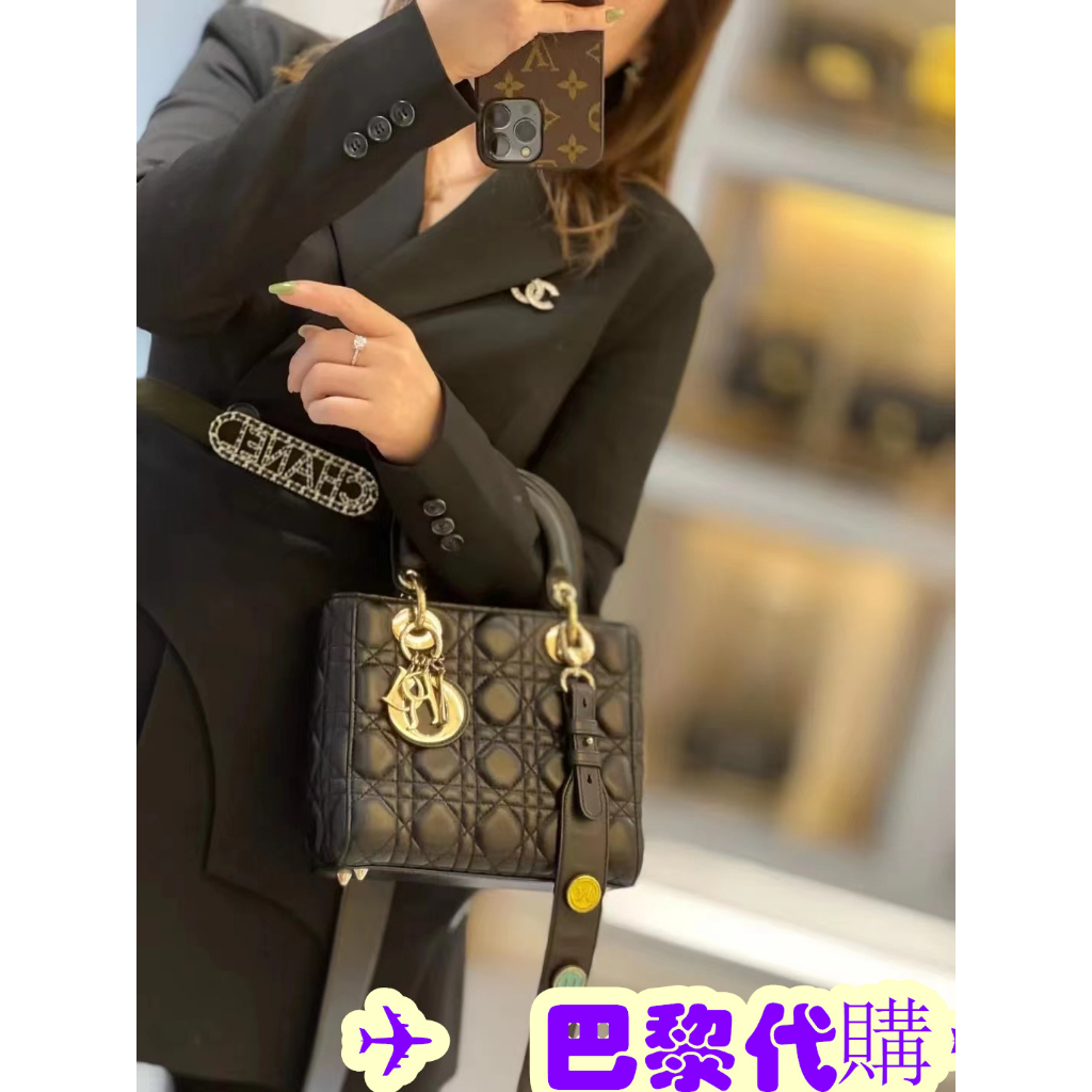 ✈️巴黎代購✈️ DIOR M0531 羊皮 四格戴妃包 手提包 LADY DIOR SMALL