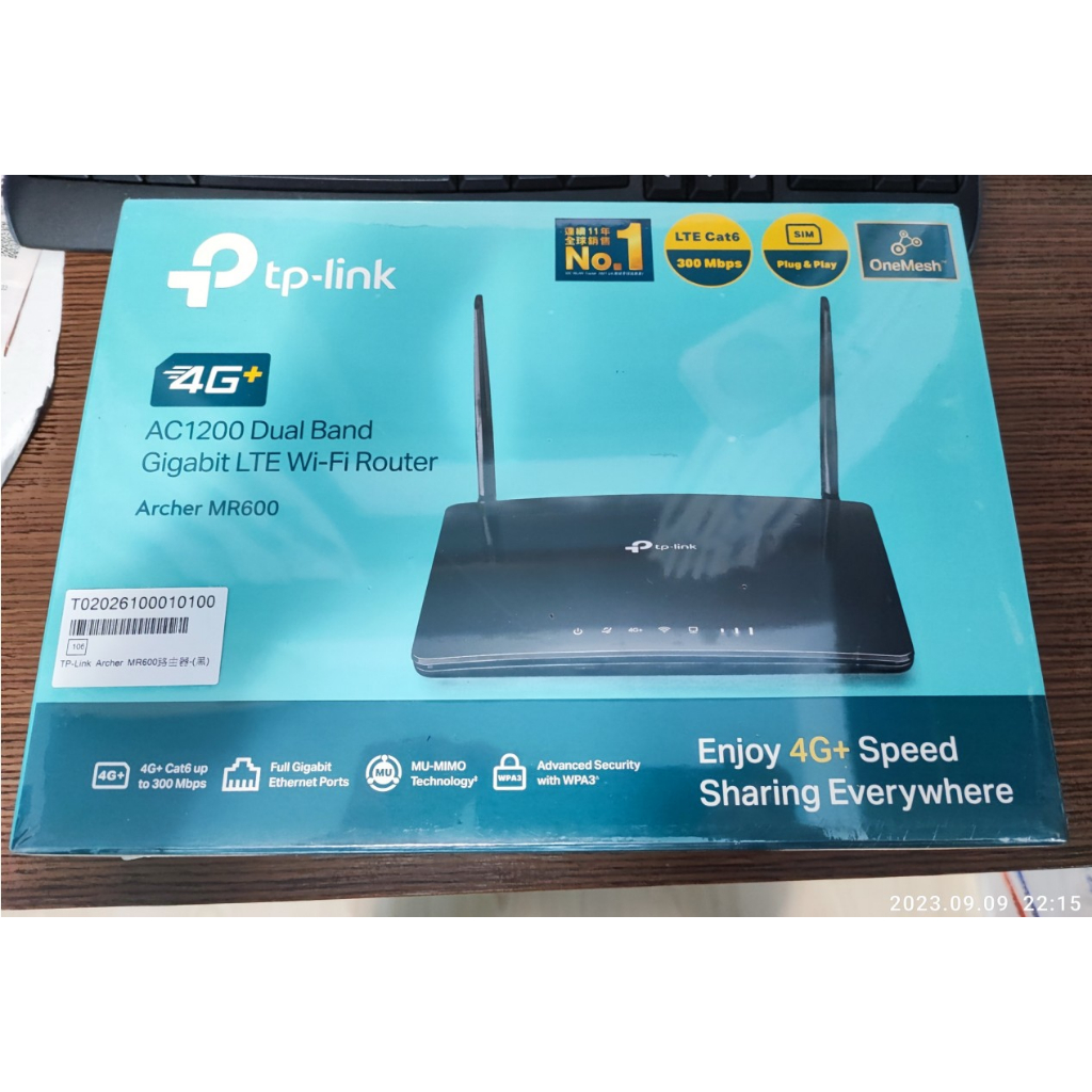 (全新未拆)TP-Link 4G無線網路分享器MR600 4G+Cat6 AC1200無線雙頻V3