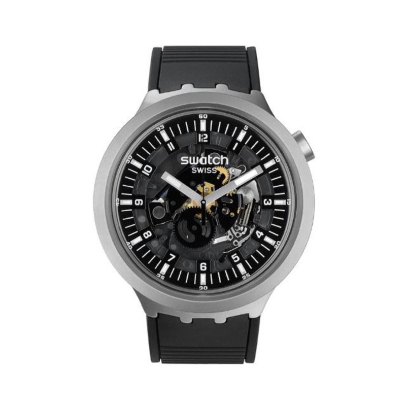 &lt;便宜出清&gt; SWATCH金屬BIG BOLD系列手錶 DARK IRONY 暗夜黑 (47mm)