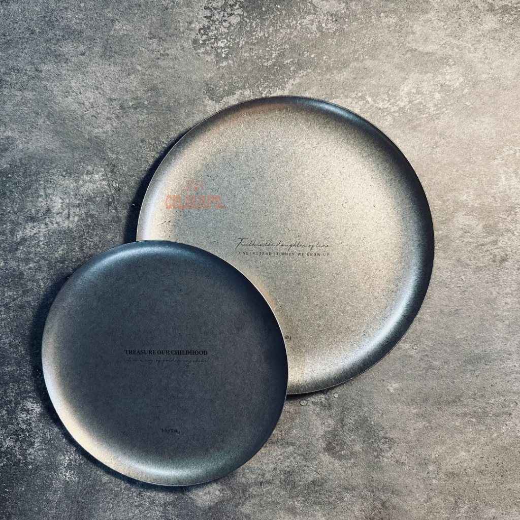 復古 不鏽鋼圓盤 質感不鏽鋼盤 304不鏽鋼 不鏽鋼餐盤 水果盤 露營盤子 露營美學