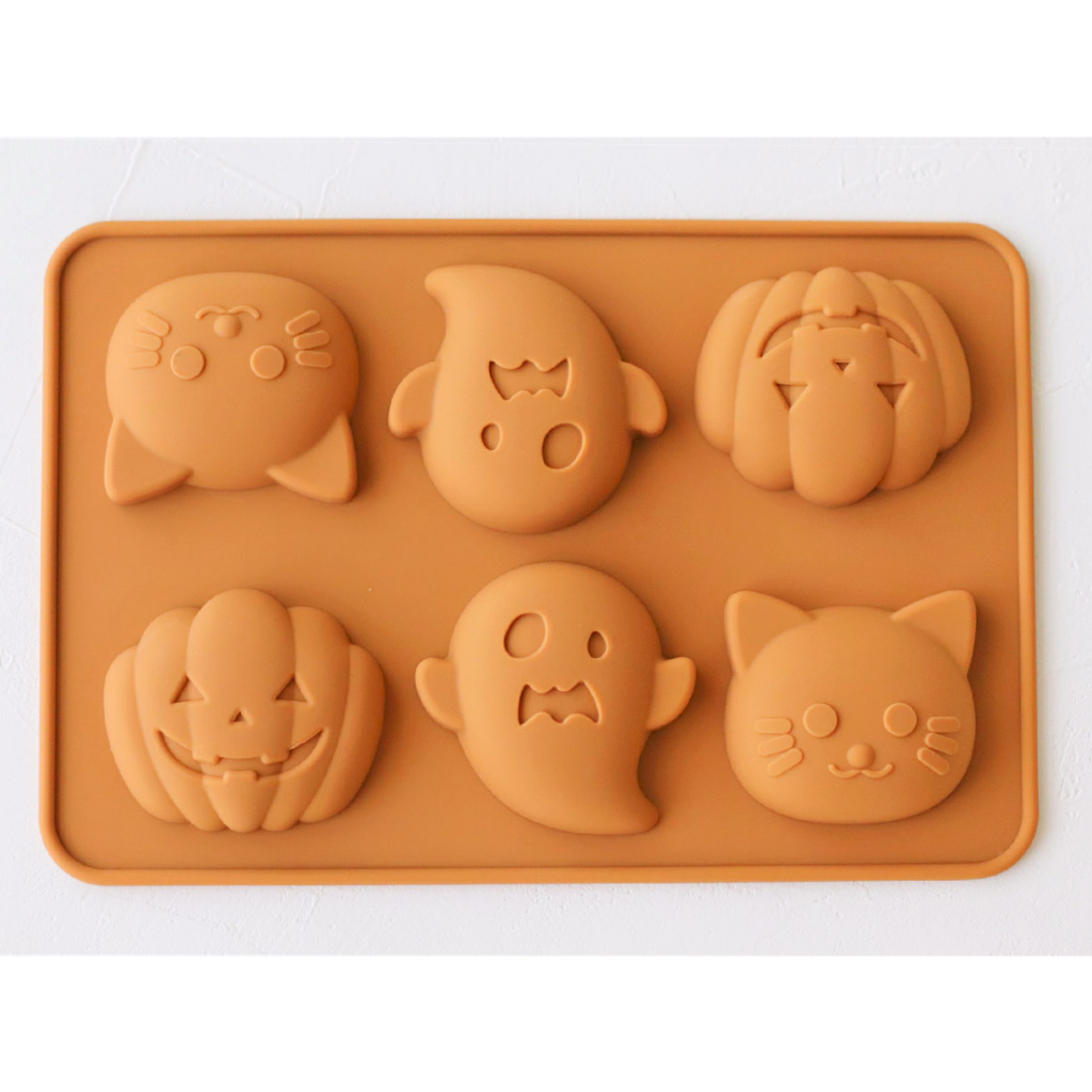 日本 COTTA 萬聖節 矽膠模具 巧克力 微笑南瓜, 貓咪 鬼 蛋糕 烘焙  模具