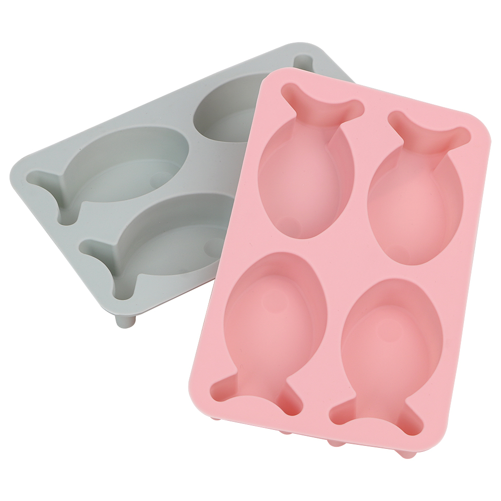 小魚 粉紅色造型蛋糕矽膠模(4連) 巧克力 糖果 果凍 冰塊 冰盤 手工皂 瑪德蓮 雞蛋糕 費南雪 布丁 奶酪 烘焙用具