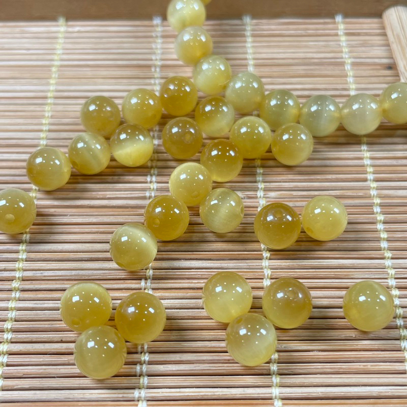 玩石頭♥️ 天然 黃虎眼 黃金虎眼 圓珠 散珠 質地玉化 超美 手作材料 DIY 串珠設計 現貨 實拍