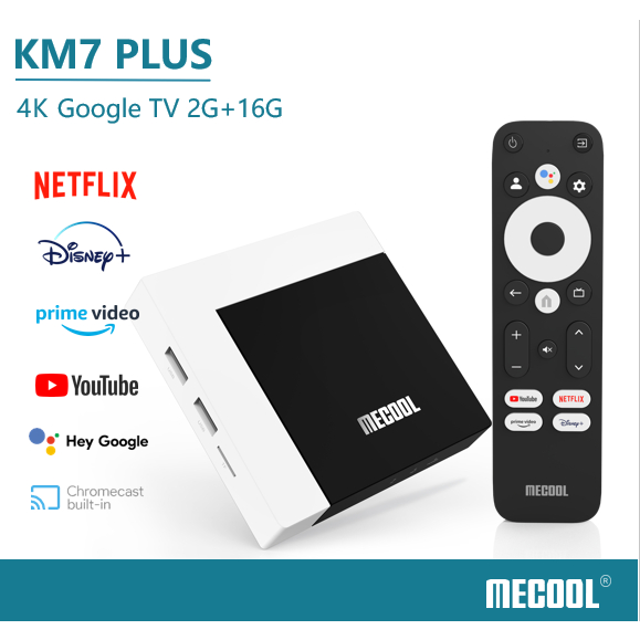 KM7PLus Google TV電視盒 Netflix Disney+硬體超越小米安博旗艦機搭配TVSOGA完美越獄