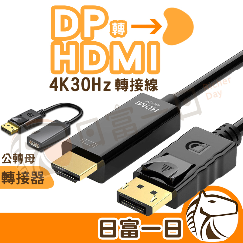 4K DP轉HDMI 轉接線 轉接器 螢幕線 DP to HDMI 高清線 1080P 筆電、電腦轉螢幕、電視、投影機