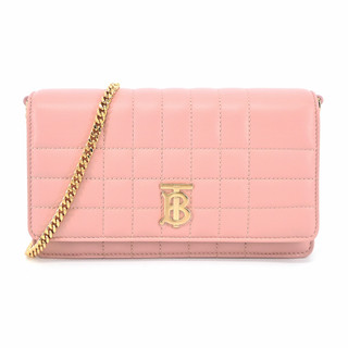 BURBERRY Lola TB金字LOGO 絎縫羔羊皮翻蓋斜背包(粉色)｜100%原廠真品｜JS Maxx官方旗艦館