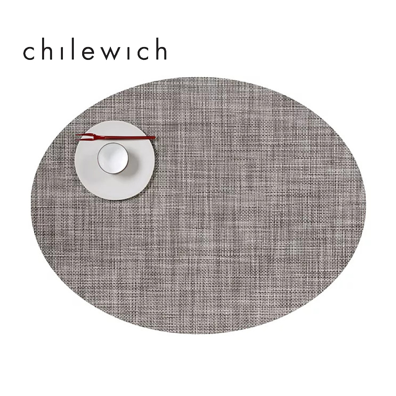 Chiewich / Mini Basketweave細網系列-橢圓形餐墊 48x35 cm - gravel 礫石灰