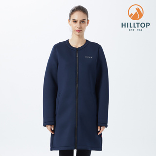 【HILLTOP山頂鳥】Breeze Pro Fleece 女款圓領長版保暖刷毛外套 深藍｜PH21XF20ECE2