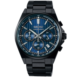 Seiko 精工錶CS系列(8T63-01T0U/SBTR035J)條紋面盤三眼計時紳士潮流男錶 時尚藍 41mm