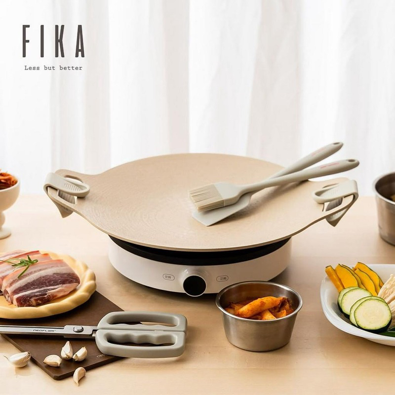 韓國NEOFLAM FIKA系列 鑄造燒烤盤34CM(送烤盤提袋)現貨  蜜桃雪酪(粉橘)