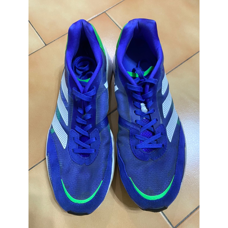 ［二手］adidas愛迪達Boston10跑鞋男US8、US9跑步鞋藍色