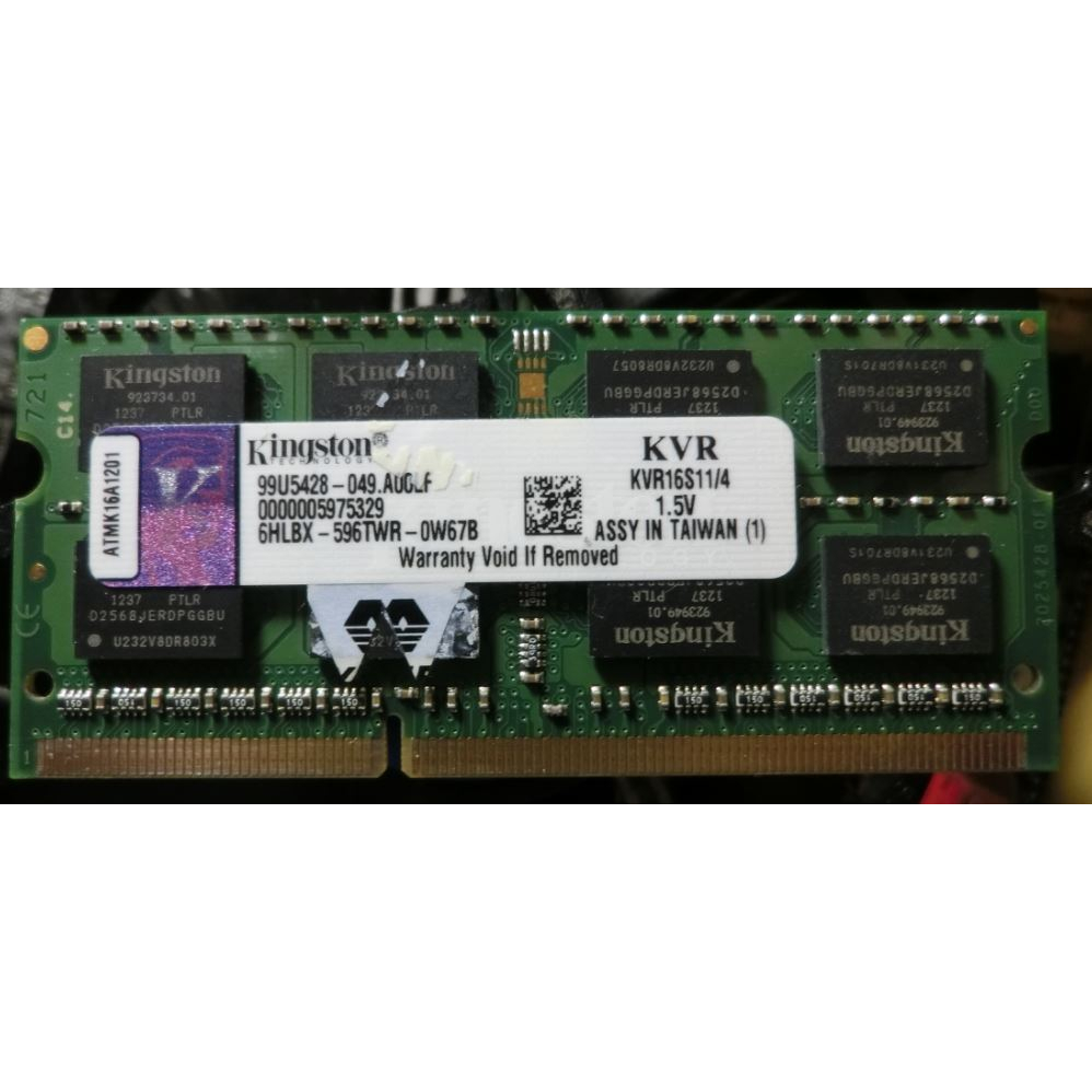 金士頓ddr3 1600 4gb筆電記憶體