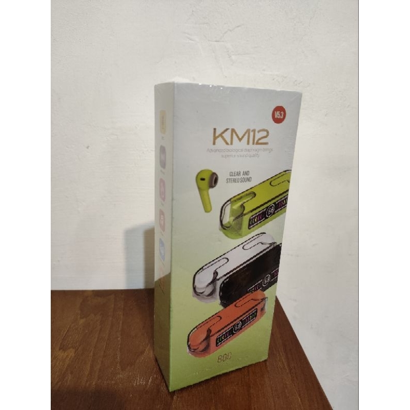 無線藍牙耳機KM12 LED電量顯示 最新藍牙5.3 蘋果綠