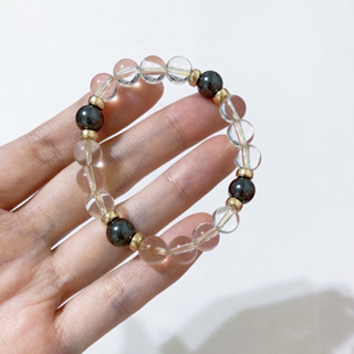 天然水晶珠手鍊 高淨透白水晶 天然礦石 圓珠手環 正能量 健康 串珠飾品